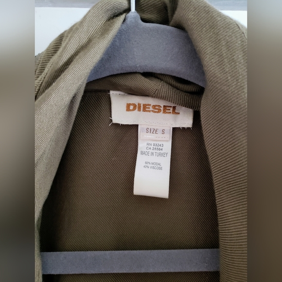 Diesel wrap dress sz Small khaki army green casual short mini cute utility style - Picture 6 of 11